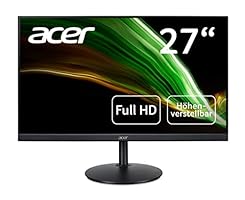 Acer CB272 Monitor 27 Zoll (69 cm Bildschirm) Full HD, 75Hz HDMI/DP, 60Hz VGA, 1ms (VRB), HDMI 1.4, DP 1.2, VGA, höhenverstellbar, drehbar, HDMI/DP FreeSync