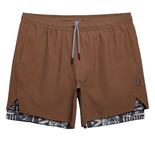 Image of maamgic Mens Workout Shorts 2 in 1 Stretch 5 inch / 7 inch Gym Shorts Running Shorts with Compression Liner Zip Pocket