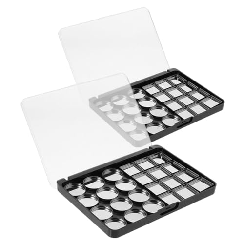 CALLARON 2Piezas Paleta De Sombras De Ojos Vacía Magnética Organizador De Paleta De Cosméticos Unidades Para Maquillaje DIY De Sombras De Ojos Almacenamiento Práctico