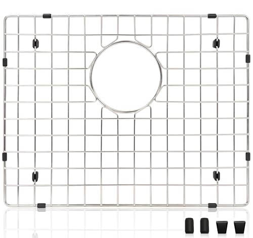 TORIBIO Kitchen Sink Grid, 18" × 14" Stainless Steel Bottom Grid Sink Protectors for Single or Double Bowl Sink, Non-Skid Sink Protectors for Kitchen Sink Protection Grid with Small Rounded Corner by TORIBIO - Used condition - CA$32.16