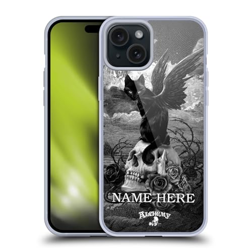 Coque iPhone 15 Plus Alchemy Gothic personnalisable pour fan d'art gothique et Poe Skulls
