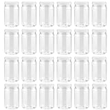 SMART SOLUTIONS Clear Plastic Mason Jars (18 oz 24 pack) | With Screw-On Airtight Lids | Refillable | No BPA | Perfect for Crafts, Herbs, Slime, Food & Liquids | Made in USA