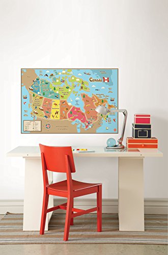 Wallpops WPE1391 Kids Canada Dry Erase Map Decal thumb #1