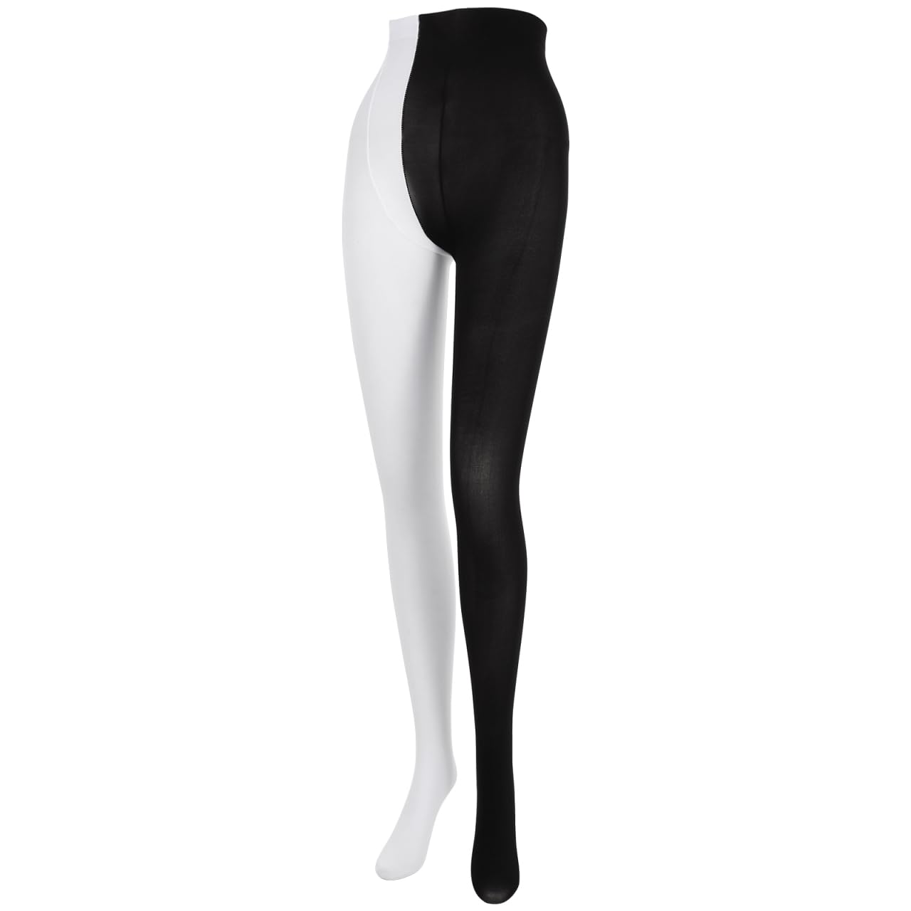 PRETYZOOM Pantyhose Stockings Tights For Women Girls Kids Women Stocking Tights Two Toned Jester for Christmas Party Carnival Fiesta Party Double Color AB Splice Left Right Stockings