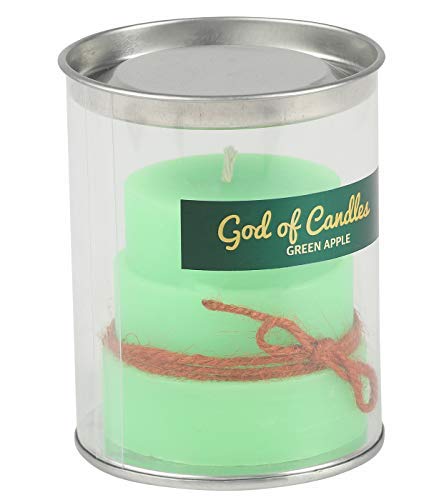 GodofRichly Scented Green Apple Luxury Pillar Candle for Home Decor/Gift-Giving (9 OZ, 35hrs Burn Time)
