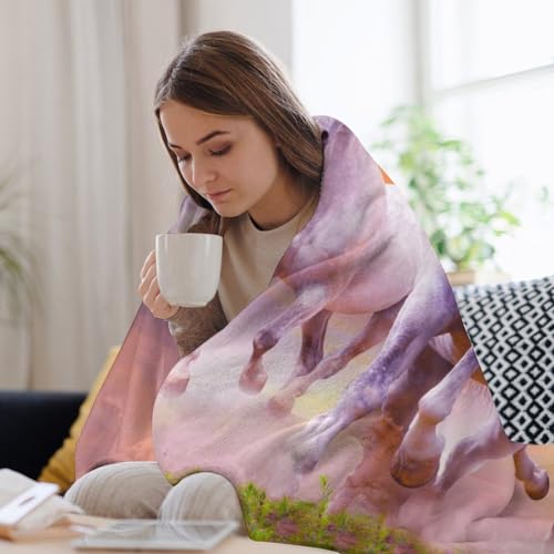 Couverture polaire cheval blanc de haute qualité pour lit de chambre