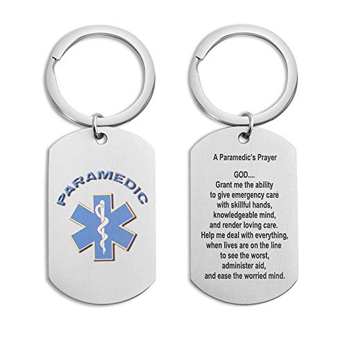 KUIYAI Paramedic’s Prayer Keychain Necklace Paramedic Gift Emergency Medical Technician Gift Christian Religious Jewelry