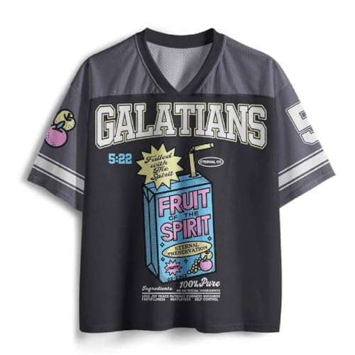 Graphic Tees Summer Novelty Women Men Oversized Fruit Spirit Christian Jersey