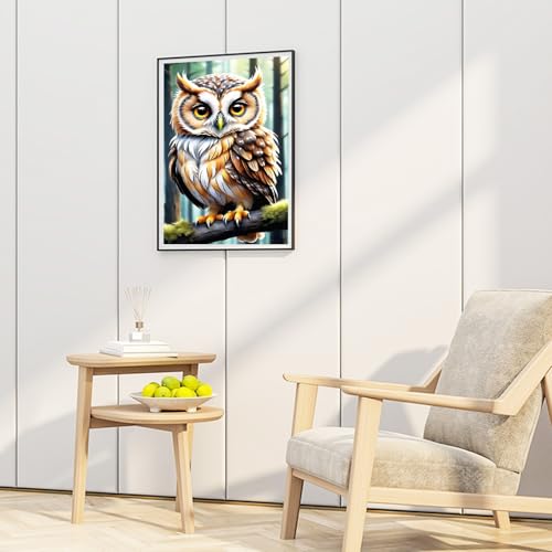 Bowetile Owl Paint by Numbers for Adults with Framed Canvas&Wooden Easel, Painting by Numbers Kit for Adults Beginners Canvas Kit, DIY Acrylic Pigment Drawing Paintwork for Home Decor, 20x30cm — photo 4