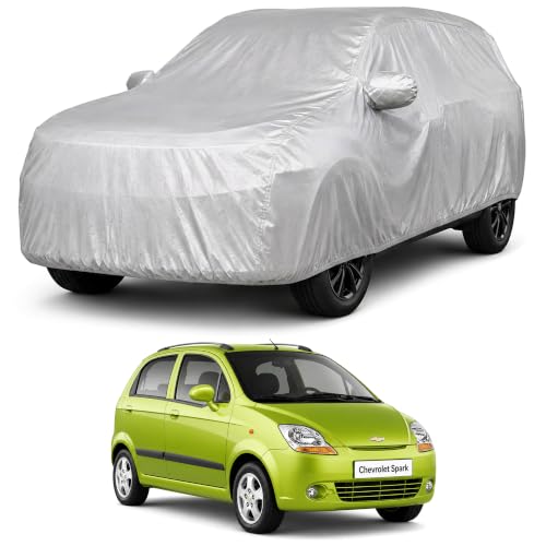 Image of Autofact Car Body Cover Compatible with Spark | Custom Fit Car Cover | 100% Water-Resistant| Triple-Stitched Lightweight Fabric | Dustproof | Indoor & Outdoor Use | Elastic Bottom