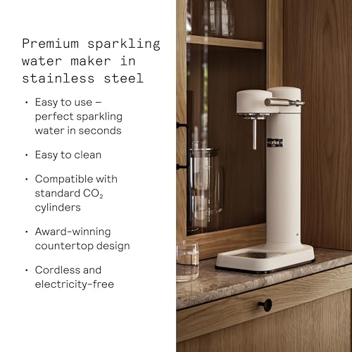 Image of Aarke Carbonator 3 - Premium Sparkling Water Maker, Matte White | Stainless Steel, Cordless Soda Maker for Home, Carbonated Water Machine, BPA-free PET Bottle Included