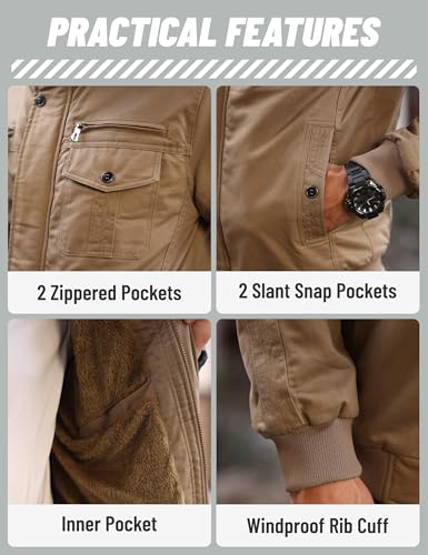 Image of TACVASEN Men's Lightweight Military Cotton Jacket Casual Windbreaker Coat