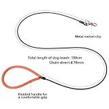 Chew Proof Hundeleine, Hundeleine Kette, Hundekette Leine Bissfest, Kettenleine für Große und Kleine Hunde Training (1.5M, A) red