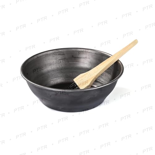 PTR iron heena bowl with Brush (Design4) (8.5 inch) - Image 3