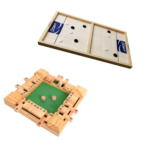 Clapjoy Table top Board Games for Adults & Kids Toy Perfect for Family, Picnic, Birthday Gift and Return Gift (Slingo & Shut The Box) Air Hockey, 2 Player, 59 L x 31 W Cm