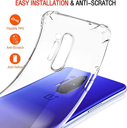 Image of for Back Case Cover Bumper Flexible Silicone Transparent Back Cover for OnePlus 8 Pro - Transparent