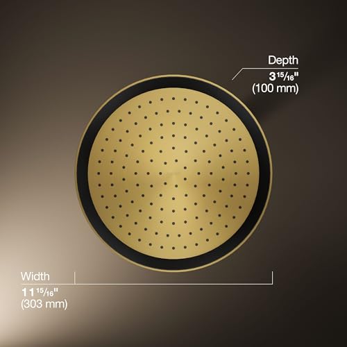 Kohler 26291-2MB Statement® Round 12" single-function rainhead, 2.5 gpm, Vibrant Brushed Moderne Brass by Kohler - Image 3