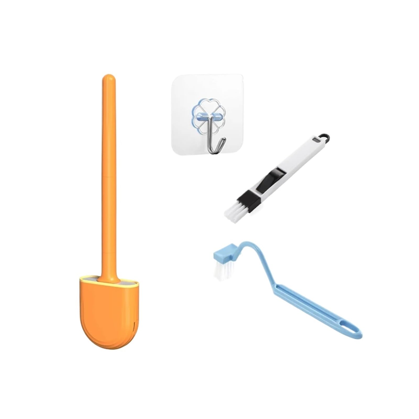 Brosse WC murale en silicone avec son support de nettoyage pour salle de bain