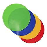 Ciieeo 4 Stück PVC Markierungspads für Tennis und Fußball Flache Runde Spielfeldbegrenzungen Mehrfarbige Sportplatz Markierungsscheiben für Trainings und Beweglichkeitsübungen