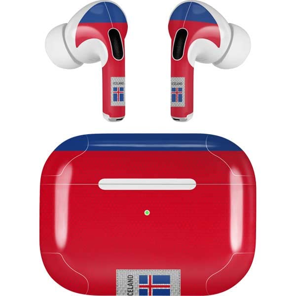 Skinit Decal Audio Skin Compatible with Apple AirPods Pro (2rd Gen, 2022) - Skinit Originally Designed Iceland Soccer Flag Design