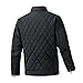 Mens Diamond Quilted Bomber Jacket Stand Collar Lightweight Varsity Jackets Winter Warm Padded Coats Outwear (Black,X-Large)