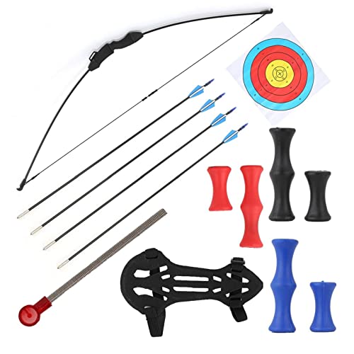 Dhouse 20lb Bow and Arrow Set Shooting Training Set with Target Surface Detachable Training Longbow for Outdoor Hunting Training