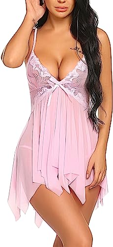 Image of Nightwear for Girls - Babydoll Lingerie for Women - Lace Sleepwear Dress - Honeymoon Nightwear