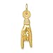 14K Yellow Gold Good Luck Hand Charm - (0.87 in x 0.2 in)