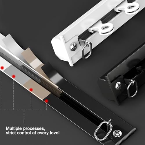 Silent Curtain Tracks Set - Ceiling-Mounted Invisible Curtain Rail for Room Dividers, Ideal for Home, Office, Hospital - 160cm/5.2ft (2 x 80cm) - White