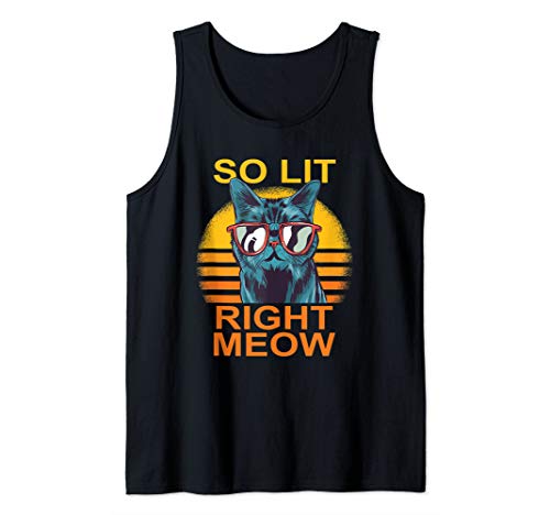 techno tank top - So Lit Right Meow EDM Techno DJ Rave Party Festival Cat Tank Top