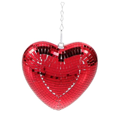 Colgante disco en forma de corazón con espejo reflectante CHILDWEET para fiestas, bodas, hogar y eventos temáticos miniatura 1