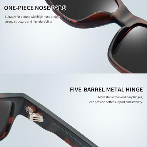 Image of Joopin Rectangle Sports Sunglasses Polarized UV Protection Shades for Men | Wrap Around Sun Glasses, Trendy Plastic Frame, TAC Lens, Safety, Driving, Running, Fishing, Cycling, Hiking