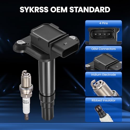 Image of 4-Pack UF274 Ignition Coils & 6418 Spark Plugs Kit Compatible with Audi A4 A6 A8 S6 S8 TT Quattro, Volkswagen Beetle Golf Jetta Passat, 1.8L 4.2L - Replaces 06B905115B 5C1036 C1318 & more