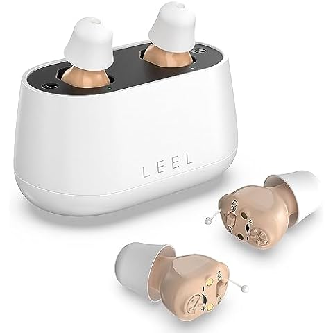 LEEL Hearing Aids for Seniors, Hearing Aids Rechargeable with Noise Cancelling and Anti-Squeal, Ergonomic and wear for Comforta(Flesh) Cover