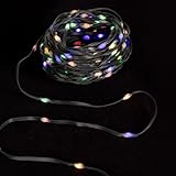 VoltShine Guirlande lumineuse LED à piles 3AA, PVC et cuivre, 5 m, RGBY - Idéale pour la décoration intérieure et extérieure, crée des ambiances festives.