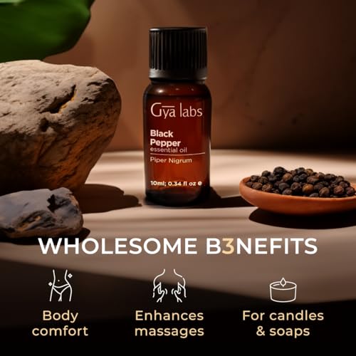 Image of 100% Pure Black Pepper Essential Oil - 0.34 Fl Oz - Black Pepper Oil for Hair, Skin, Diffuser, Aromatherapy & DIY Candle Making Scent