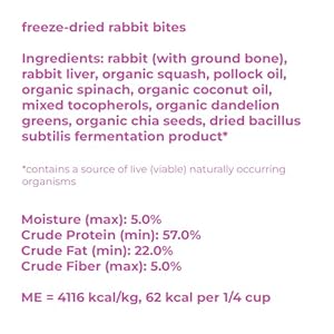 Smallbatch pets freeze dried tremendous booster rabbit bites for canines  cats 7 oz made in the usa humanely raised single protein supply topper  deal with with natural greens and probiotics   cucciolini doodles