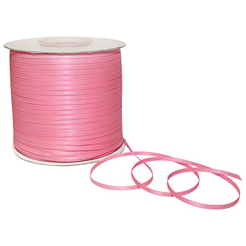Image of Morex Ribbon Double Face Satin Ribbon 1 /8 inch X 500 YD Geranium Pink Ribbon for Gift Wrapping, Birthday Gift Cards, Satin Dress for Women, Silk Ribbons for Crafts, Wedding Gifts for Couple