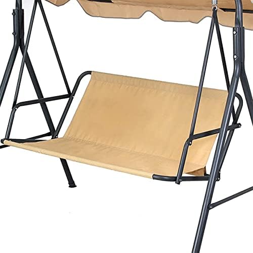 Amtoolate 2/3 Seat Porch Swing Cover Chair Bench Replacement Cover, 600D Thickened Oxford Waterproof Patio Swing Cushions for Outdoor Garden,Khaki-58.2 x 19.7 x 19.7 Inch