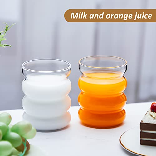 2 Pcs Glass Cup Cocktail Glass Creative Martini Glass Cup Glass Drink Cup Glass Goblet Clear Drink Cup For Juice Beer Wine Champagne Cocktail Home Kitchen Bar Party (Wave) #TOP6