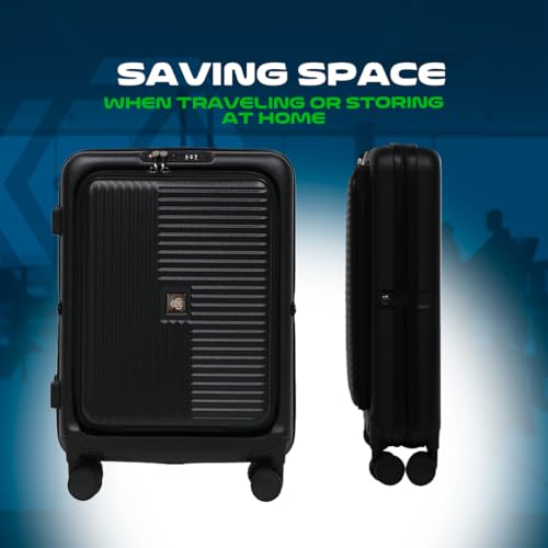 20” Carry-On Luggage – Lightweight, Collapsible, Expandable Suitcase with Spinner Wheels, Airline Approved, Water & Impact Resistant, Travel Bag with TSA Lock –BLACK4