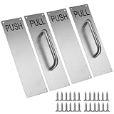 Sumnacon 2 Set 16' Stainless Steel Door Handle Pull & Push Plate - Heavy Duty Gate Handle Bar for...