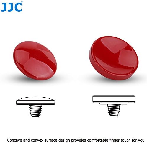 JJC SRB Soft Release Button for Cameras with a Shutter Release Socket (Convex/Concave Surface Pack)  Dark Red Kit