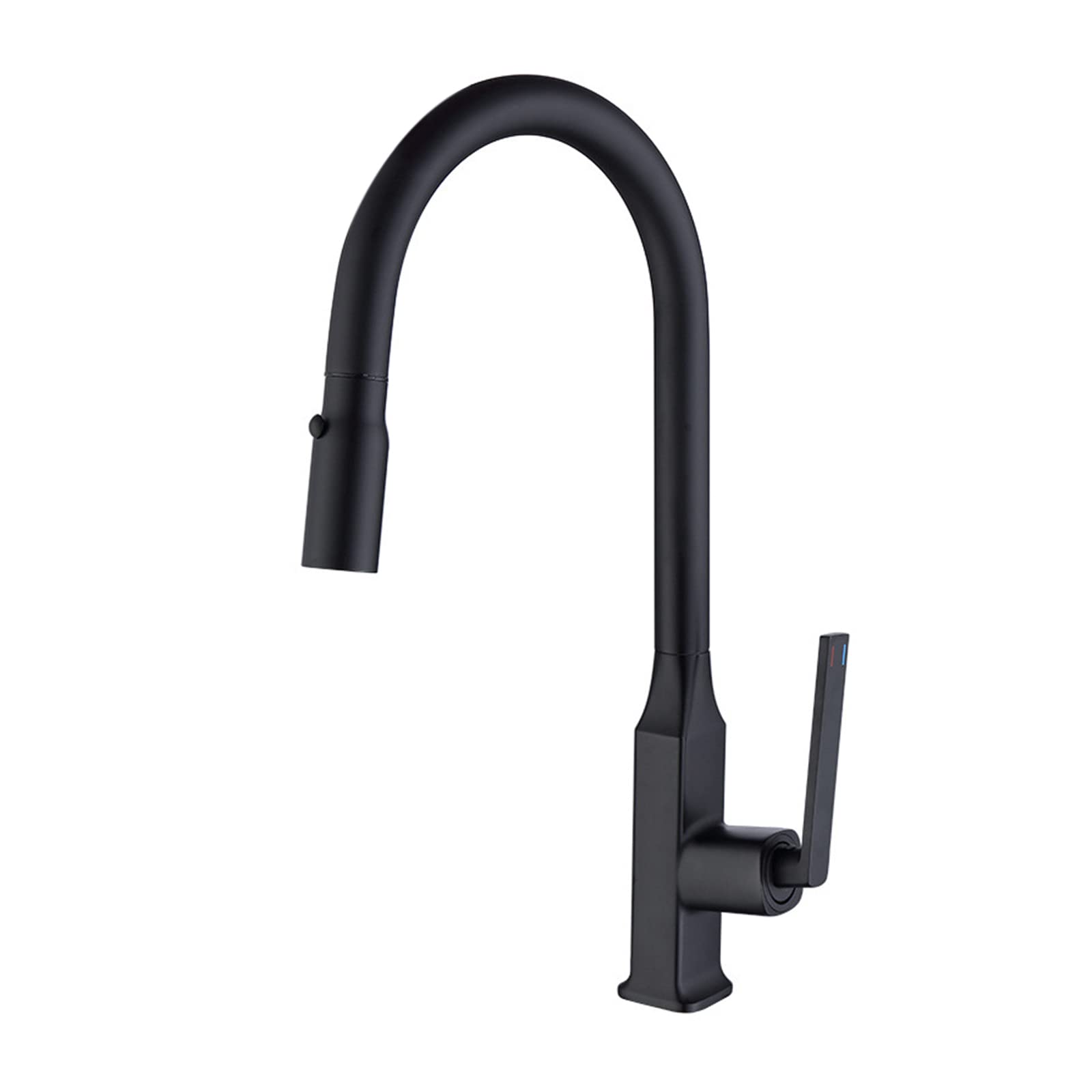 Robinet de cuisine avec pulvérisateur haut de gamme laiton noir mat d'évier