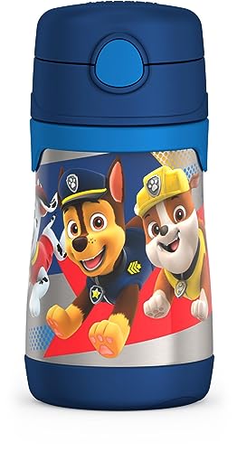Image of THERMOS Vacuum Insulated Stainless Steel 10oz Straw Bottle, PAW PATROL BOY (Pack of 3)