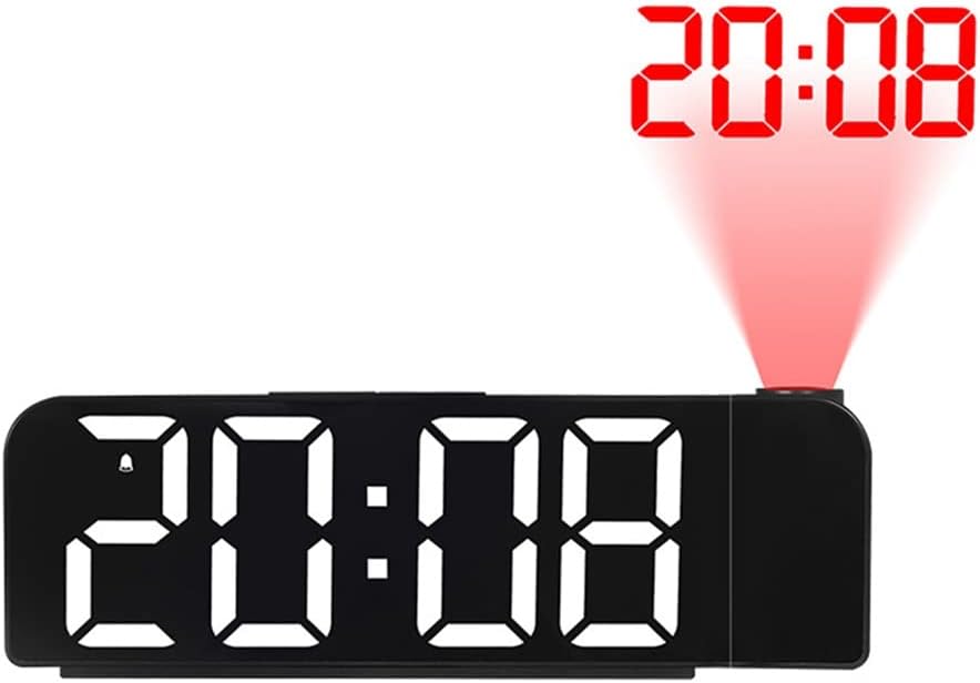 iFutniew 180°回転 プロジェクション目覚まし時計 12/24H LED デジタル