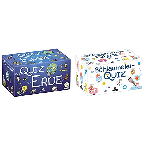 moses. 90325 Das Quiz der Erde | Kinderquiz | Für Kinder ab 8 Jahren, bunt & moses. 90208 Das Schlaumeier-Quiz | Kinderquiz | Für Kinder ab 8 Jahren