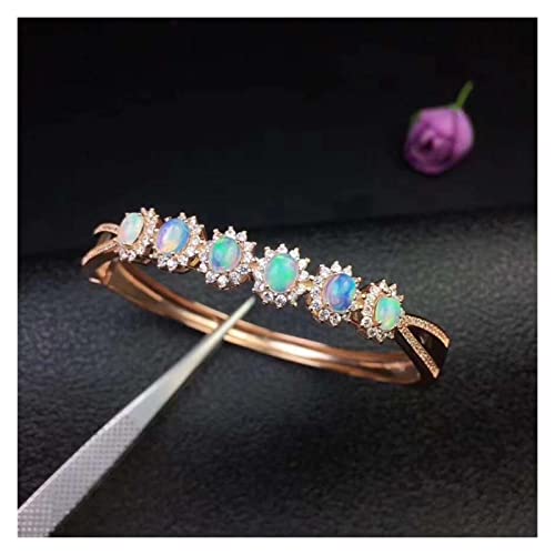 Bague opale naturelle véritable de haute qualité en argent s925