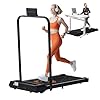 Portable Compact Treadmill with Handles for Home Small Spaces, Foldable Folding Walking Pad Treadmill with Handle Bar, 3.0HP Electric Walking Pads Treadmills Home with 320LB Capacity, LED Display