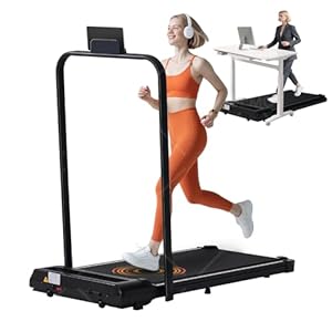 Portable Compact Treadmill with Handles for Home Small Spaces, Foldable Folding Walking Pad Treadmill with Handle Bar, 3.0HP Electric Walking Pads Treadmills Home with 320LB Capacity, LED Display